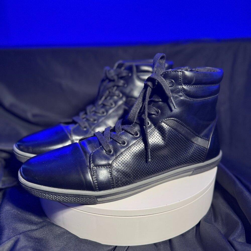 Men's Kenneth Cole Black Leather Boots, Size 12, Cond 7/10